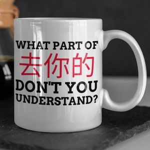 What Part Of **** Don&#39;t You Understand? Unisex Funny Chinese Mug, Chinese Swearing Mugs, Hilarious Gifts For Chinese