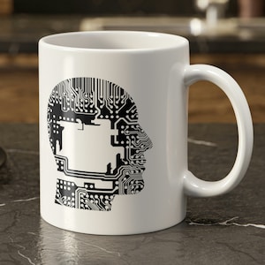 Computing Mug 11oz 330ml Artificial Intelligence Mugs & Head Circuit Board Gifts
