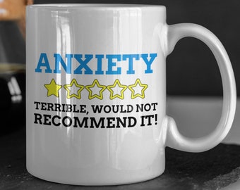 Lustige Angst Tasse 11oz 330ml Geschenk für einen Sorgenr & Ängstliche Tassen