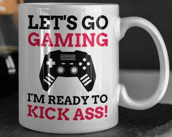 Let's Go Gaming I'm Ready! Lustige Gaming Tasse 11oz 330ml Gamer Geschenkideen, Coole Videospiel Tassen