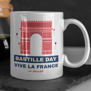 Arc de Triomphe Mug 11oz 330ml Vive La France Gift Ideas, Bastille Day Mugs