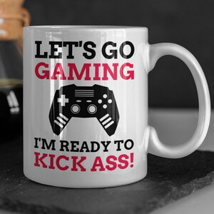 Let&#39;s Go Gaming I&#39;m Ready! Funny Gaming Mug 11oz 330ml Gamer Gift Ideas, Cool Video Game Mugs