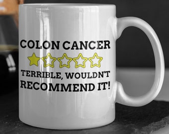 Rolig mugg för tjocktarmscancer 330 ml presentidéer för cancer i tarmen, ändtarmscancermuggar