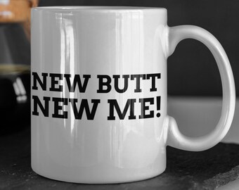 Funny Brazilian Butt Lift Mug 11oz 330ml Gluteal Augmentation Mugs | Bum Enlargement Gift Ideas