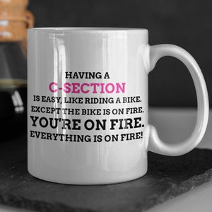 Drôle de tasse de césarienne 11oz 330ml Césarienne Cadeaux | Tasses de section C Idées cadeaux pour les nouvelles mamans