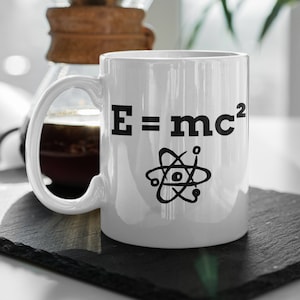E = mc2 Einsteins theory of relativity mug | cool E=mc2 mug | teacher physics gift ideas | theory of relativity equation mug | maths mug