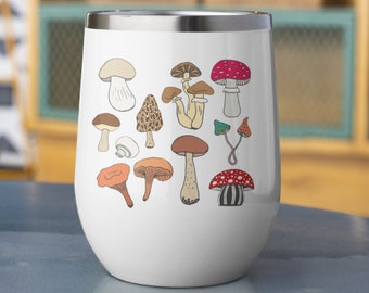 Mycology Mushroom Wine Tumbler 12oz 350ml | Mushroom gift ideas, Gift For Mushroom Farmers and Mycologists, Foragers mug