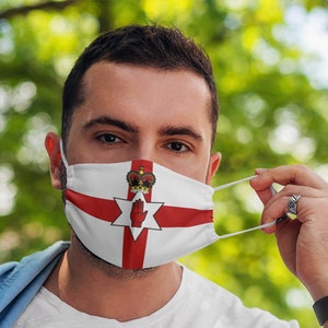 Unisex Northern Irish flag Face Mask | Breathable & Flexible Flag of Northern Ireland elasticated face covers