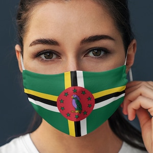 Unisex Flag of Dominica Breathable & Flexible elasticated face covers | Dominica flag Face Mask