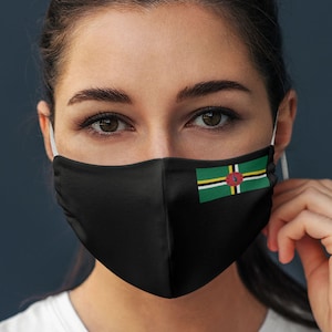Unisex Flag of Dominica Breathable & Flexible elasticated face covers | Dominica flag Face Mask