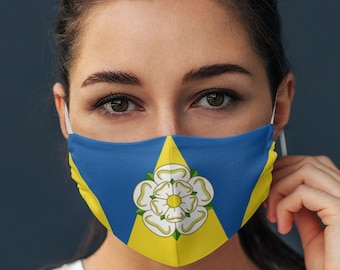 Unisex West Yorkshire flag Face Mask | Breathable & Flexible Flag of West Yorkshire elasticated face covers