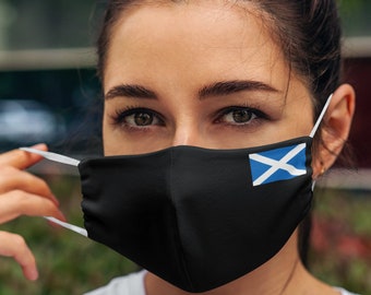 Unisex Flag of Scotland Breathable & Flexible elasticated face covers | Scottish flag Face Mask