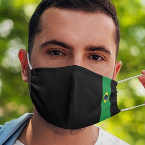 Unisex Flag of Brazil Breathable & Flexible elasticated face covers | Brazilian flag Face Masks