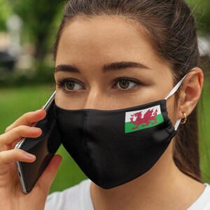 Unisex Flag of Wales Breathable & Flexible elasticated face covers | Welsh flag Face Mask