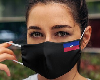 Unisex Flag of Haiti Breathable & Flexible elasticated face covers | Haitian flag Face Mask