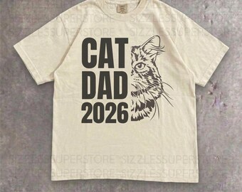 Custom Cat Dad T-Shirt And Customizable Cat Face Father Sweatshirt #00002