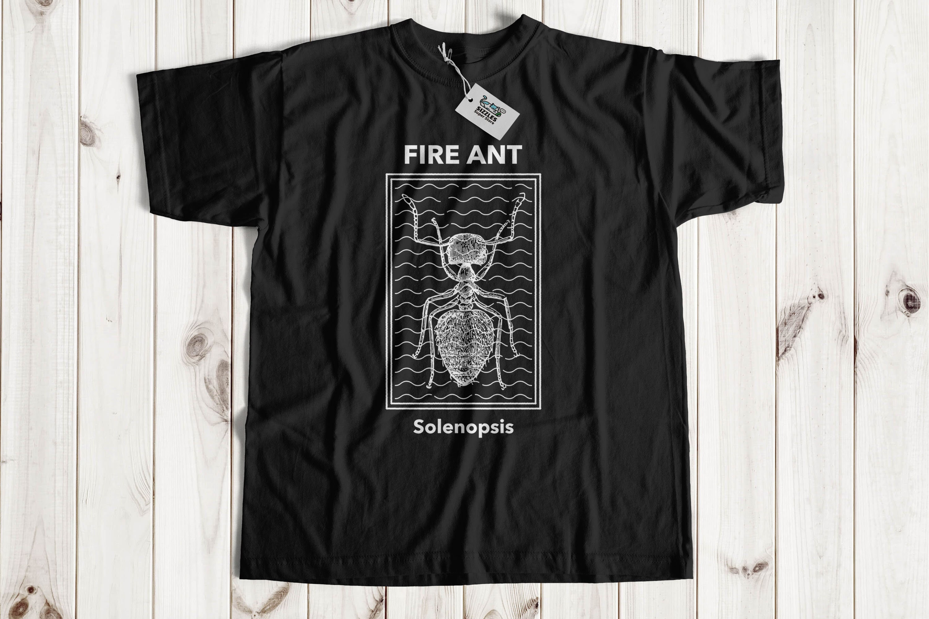 T-shirt Drôle Adam Et Les Fourmis - Coton Noir, Manches Courtes - Taille Regular - Neuf Avec étiquette