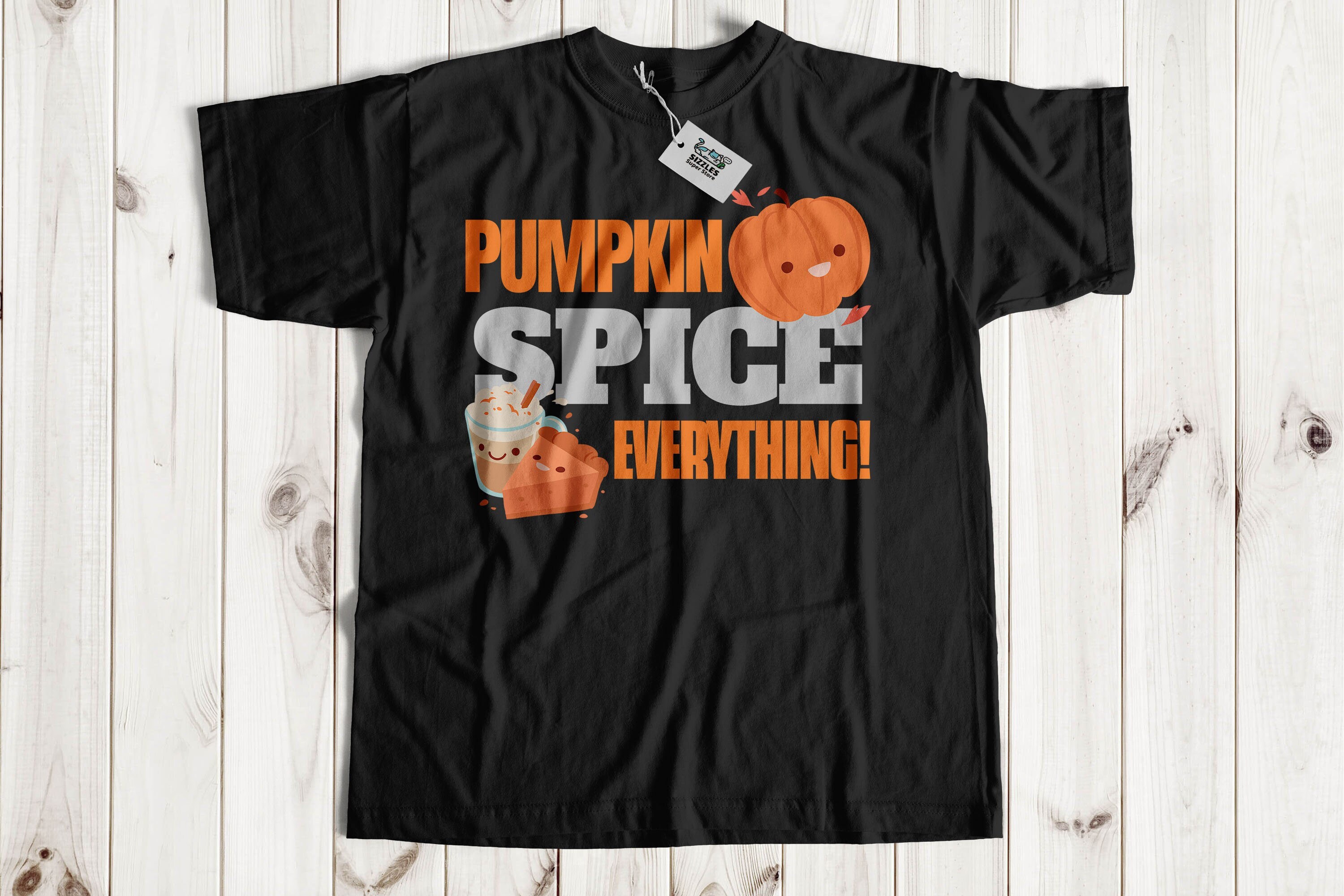 Unisex Funny Pumpkin Spice Everything T-Shirt | Cute Pumpkin Picking Gift Latte | Fall Season Shirt