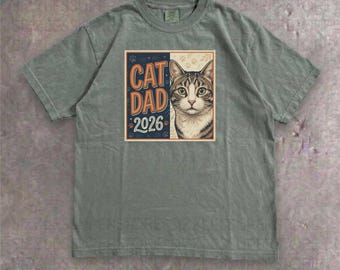 Custom Cat Dad T-Shirt And Personalized Cat Father Sweatshirt #00008