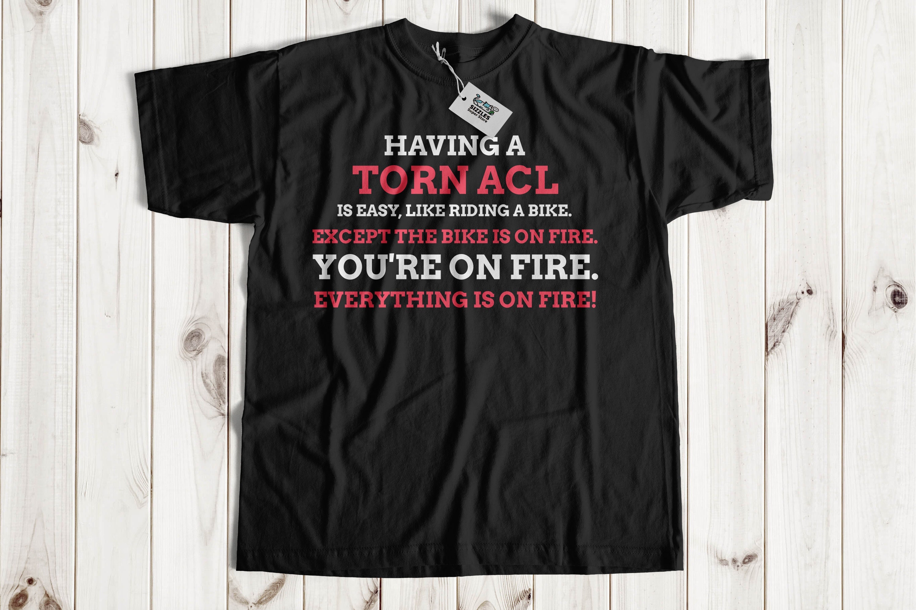 Unisex Funny Torn ACL T-Shirt | ACL Injury Gift Ideas | Knee Ligament Surgery Shirt | Anterior Cruciate Ligament Shirt
