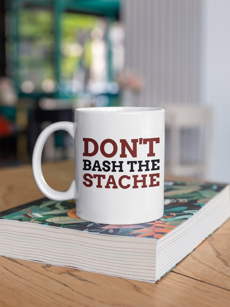 SizzlesSuperStore Don't Bash The Stache Mug - Thumbnail 2