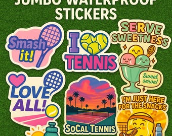 Pack de pegatinas de tenis (7 unidades): pegatinas para botellas de agua, portátiles y cuadernos (juego de 2)