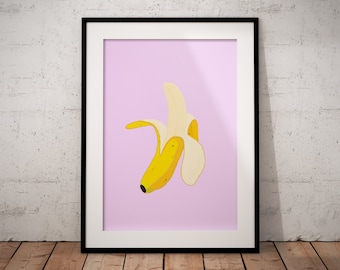 Banana watercolour, digital painting, digital art, print