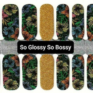 Nail Polish Wraps, Nail Polish Strips, Nail Wraps, Nail Strips, Glitter Nail wraps, Nail Stickers, Nail Decals, Pack of 16 Nails Strips
