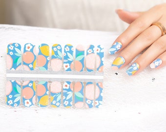 Oranges and Lemons Nail Polish Wraps: Floral Nail Stickers