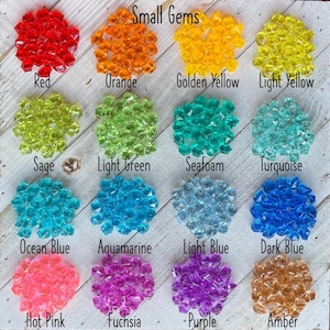 Small Plastic Gems for Gaming/Life Counters/Tokens/Crystals/Stones/Crafting Supply