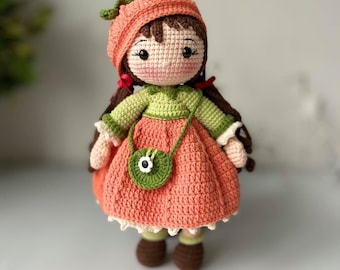 Crochet Pumpkin Doll Pattern, English PDF (With Free Pattern)