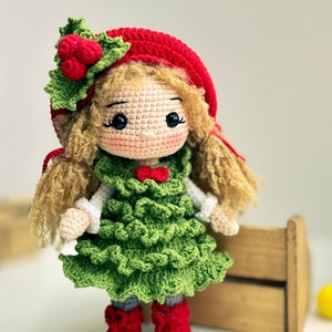 Crochet PDF English,Français, Español, Portuguese, Korean pattern, MERRY doll, Christmas tree doll, Crochet doll pattern image 5