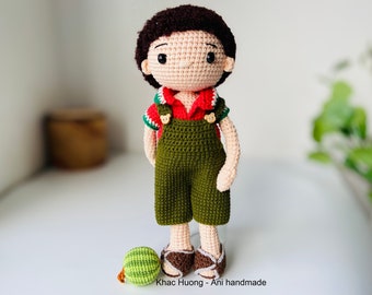 Crochet Doll Pattern, ALAN The Watermelon Boy (PDF Pattern)