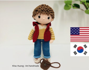 Crochet PDF English,Korean pattern,MARTIN dol, Crochet doll pattern (With one free pattern)