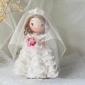 Patrón de muñeca de novia a crochet, Muñeca FARRAH (PDF inglés/alemán/español/francés/portugués) imagen 10