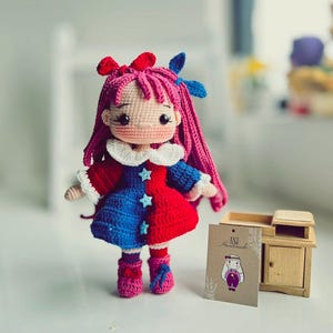 Crochet PDF English pattern, MABLE - miss clown doll, Clown pattern, Halloween pattern doll