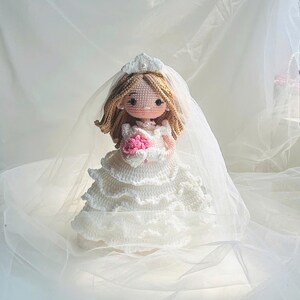 Patrón de muñeca de novia a crochet, Muñeca FARRAH (PDF inglés/alemán/español/francés/portugués) imagen 11
