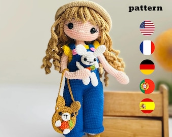 EMMI Crochet Doll Pattern, Outfit Included, Multilingual (PDF Pattern)