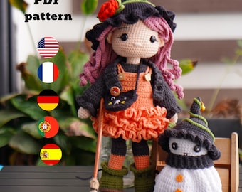Amigurumi Witch Doll Crochet Pattern: Ciara Doll & Ghost (PDF Download)
