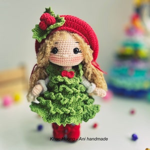 Crochet PDF English,Français, Español, Portuguese, Korean pattern, MERRY doll, Christmas tree doll, Crochet doll pattern image 3