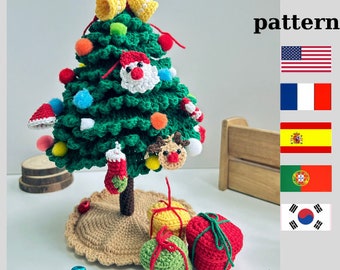Christmas tree, Crochet PDF English, French, Español, Portuguese, Korean pattern, Christmas tree, Christmas decorations pattern