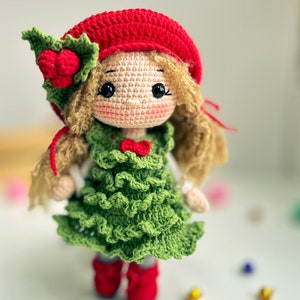 Crochet PDF English,Français, Español, Portuguese, Korean pattern, MERRY doll, Christmas tree doll, Crochet doll pattern image 9