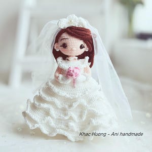 Patrón de muñeca de novia a crochet, Muñeca FARRAH (PDF inglés/alemán/español/francés/portugués) imagen 5