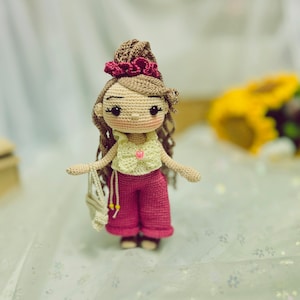 PDF English pattern, XENIA doll, Crochet doll pattern