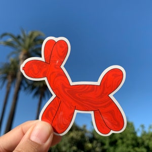 Balloon Animal Sticker, Vinyl Laptop Sticker, Hydro Flask, Water bottle Sticker, Weatherproof, Scratch Proof, Swirl Pattern, Party, Decal