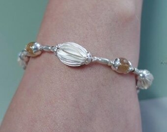 Silver Bracelet, Beautiful Handmade Thai Silver Jewelry, Rustic Charm Ethical Artisan Gift