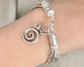 Made With Love, Hill Tribe Silver Multi-Strand Bracelet, Layered Boho Thai Silver Jewelry, Elegant Artisan Gift,  Classy Silver Bracelet