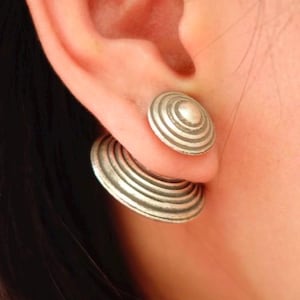 Thai Karen Hill Tribe, Silver Earring ,Silver Spiral Earrings For Women
