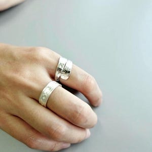 Hammered Silver Ring Freesize , Karen Hill Tribe Jewelry,  Tribal Silver Bands, Handmade Silver Ring, Vintage Thai, Silver Ring,Women