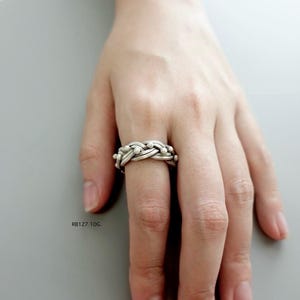 Woven Silver Dot Ring – Karen Hill Tribe Thai Silver Ring